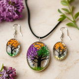 Schmuck aus gepressten Blumen - Lebensbaum-Set - Gemischte Farben