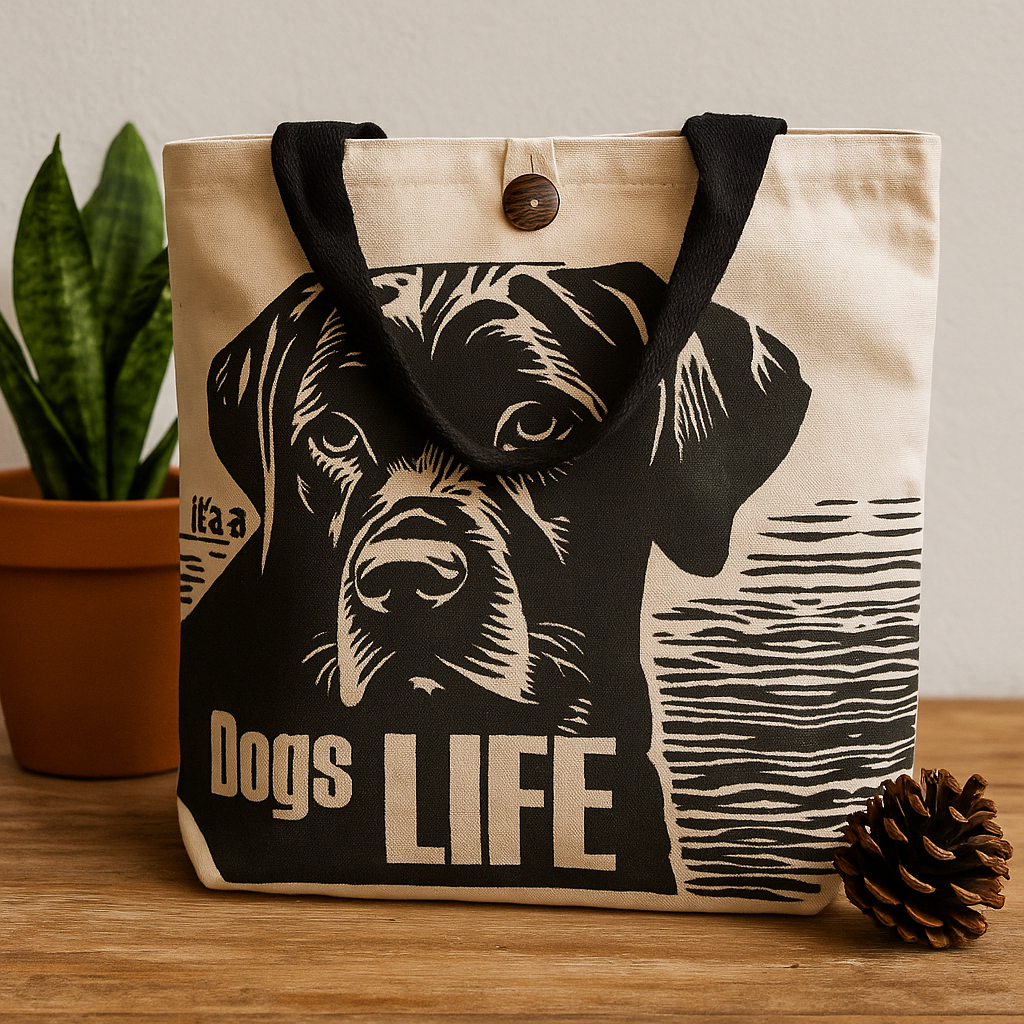 Válltáska - Dogs Life fehér 10oz