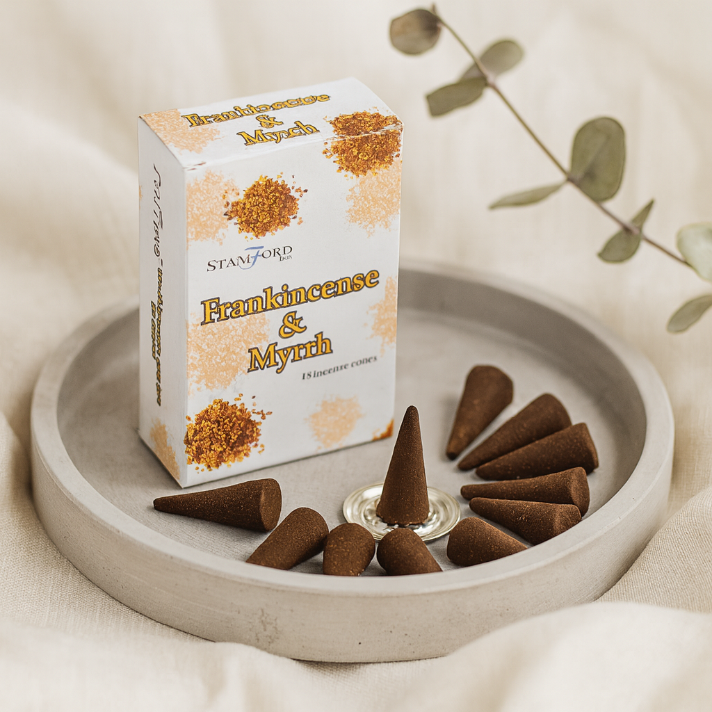 Frankincense Incense Cones 15 Pack Holder