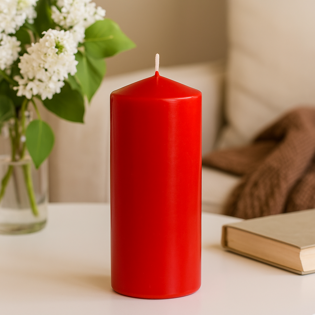 Pillar Candle Red 80 x 250 mm