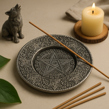 Pentagram Incense Holder Polished Aluminium 11.5cm