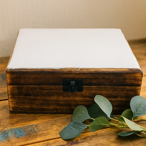 Ceramic Glazed Mango Wood Storage Box White 20x15x7.5cm