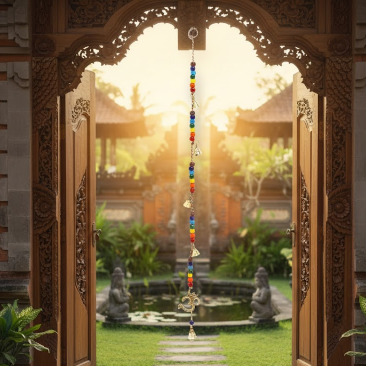 Vindspill Messing Om Chakra Perler Og Bjeller