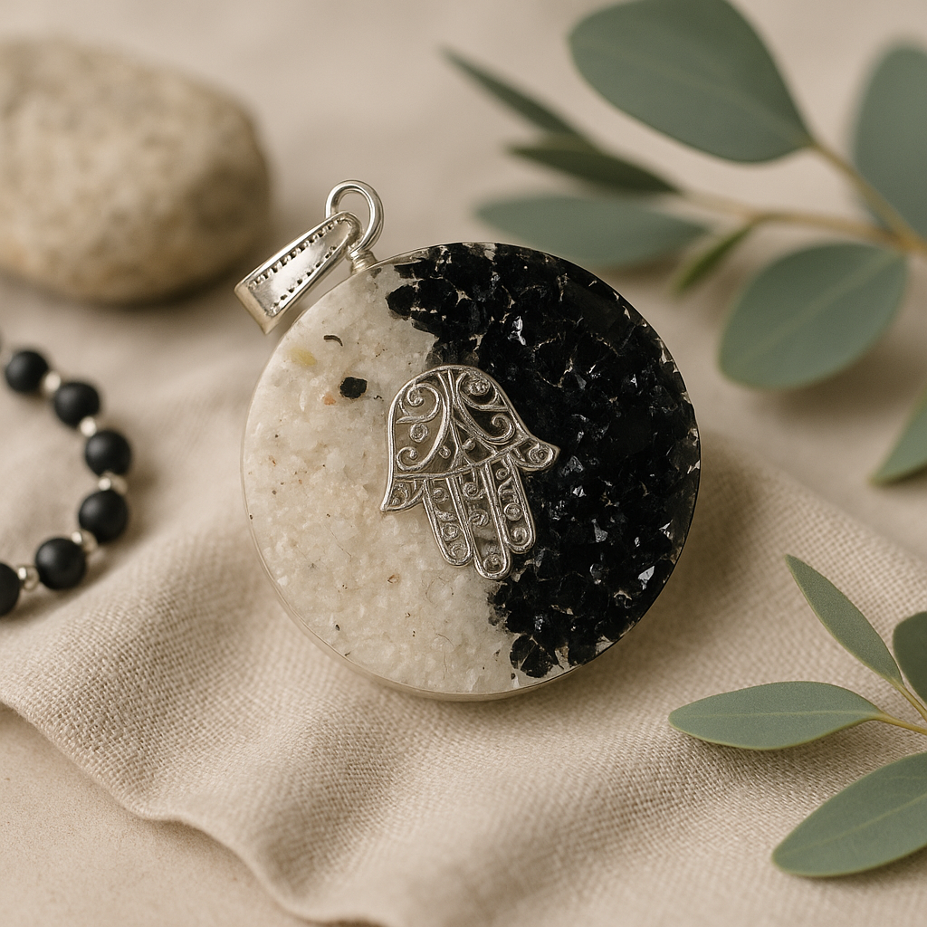 Orgoniet Hanger Hamsa Hand van Fatima