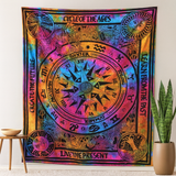 Double Cotton Bedspread Wall Hanging, Circle of Ages