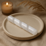 Bacchetta di Selenite Spirale 16 cm con estremità arrotondate