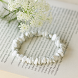 White Jasper Chip Stone Stretch Bracelet