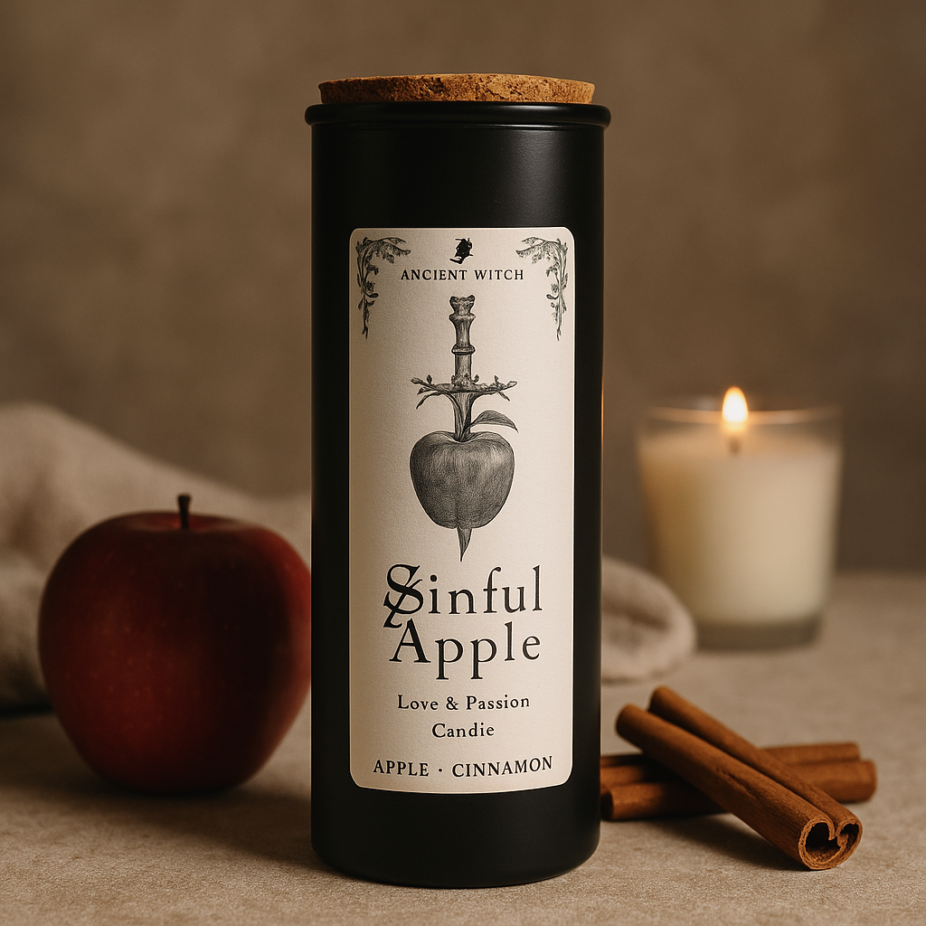 Bougies rituelles parfumées à la pomme Sorcière ancienne