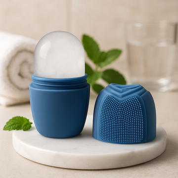 Rullo ghiacciato per viso, silicone blu