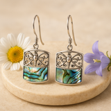 Abalone Schelp Oorbellen Libelle Zilver Paar