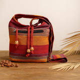 Nepal Schultertasche - Sonnenuntergangsrot