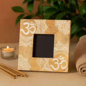 Photo Frame 10x15cm Mango Wood Mandala White