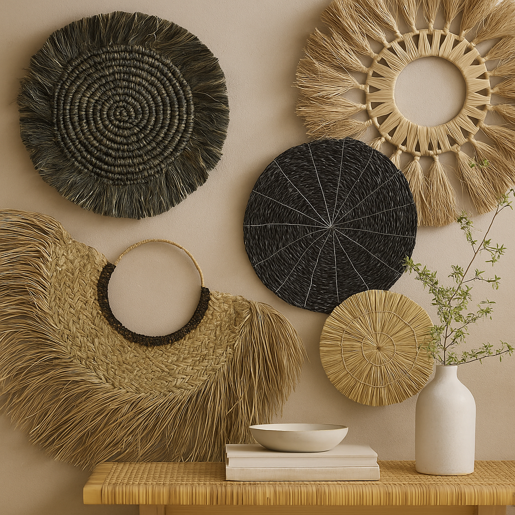 Set mit sechs natürlichen Wandbildern - Bintang-Kollektion