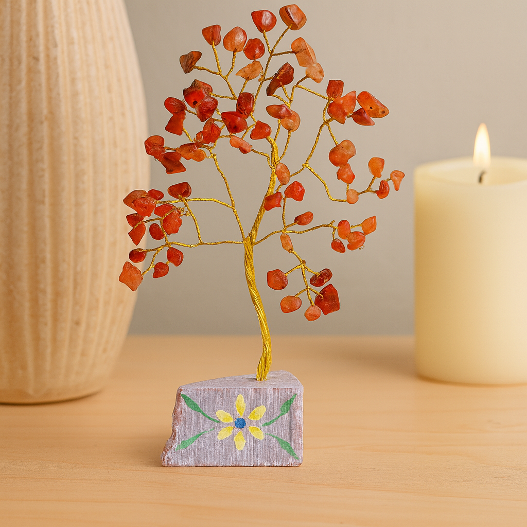 Carnelian Gemstone Tree, 160 Stones