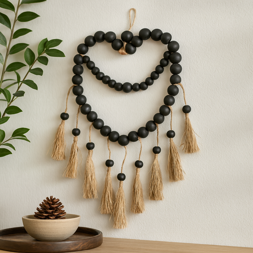 Móbile de Contas Coração Grande 33x23cm