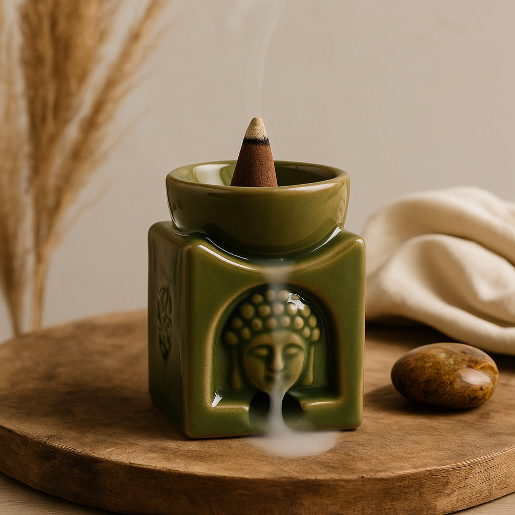 Buddha doftolja brännare - Ljus Jade