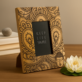Bilderrahmen aus Mangoholz (für 10x15cm) 26x20x2cm - Buddha - Schwarz