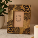 Fotolijst 10x15 cm Zwarte Mandala Mangohout