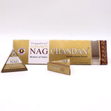 Chandan Backflow Incense Cones - Jumbo Golden Nag 42g - SHAMTAM.COM