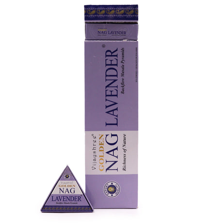 Lavender Backflow Incense Cones - Jumbo Golden Nag 42g - SHAMTAM.COM