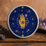 Hamsa Offering Plate Midnight Blue Enameled Three-Legged