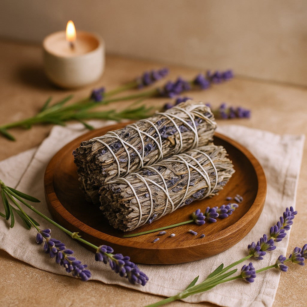 Sage Smudge Stick With Lavender 10 cm