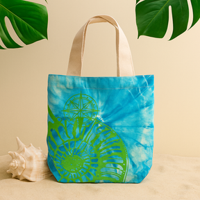 Tie-Dye 6oz Cotton Bag Blue Green 38x42x12cm, Tote Bag