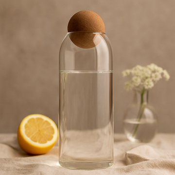 Clear Glass Jar With Cork Ball Lid 25cm