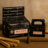 Palo Santo spätný tok vonné kužele 24 balenie Satya