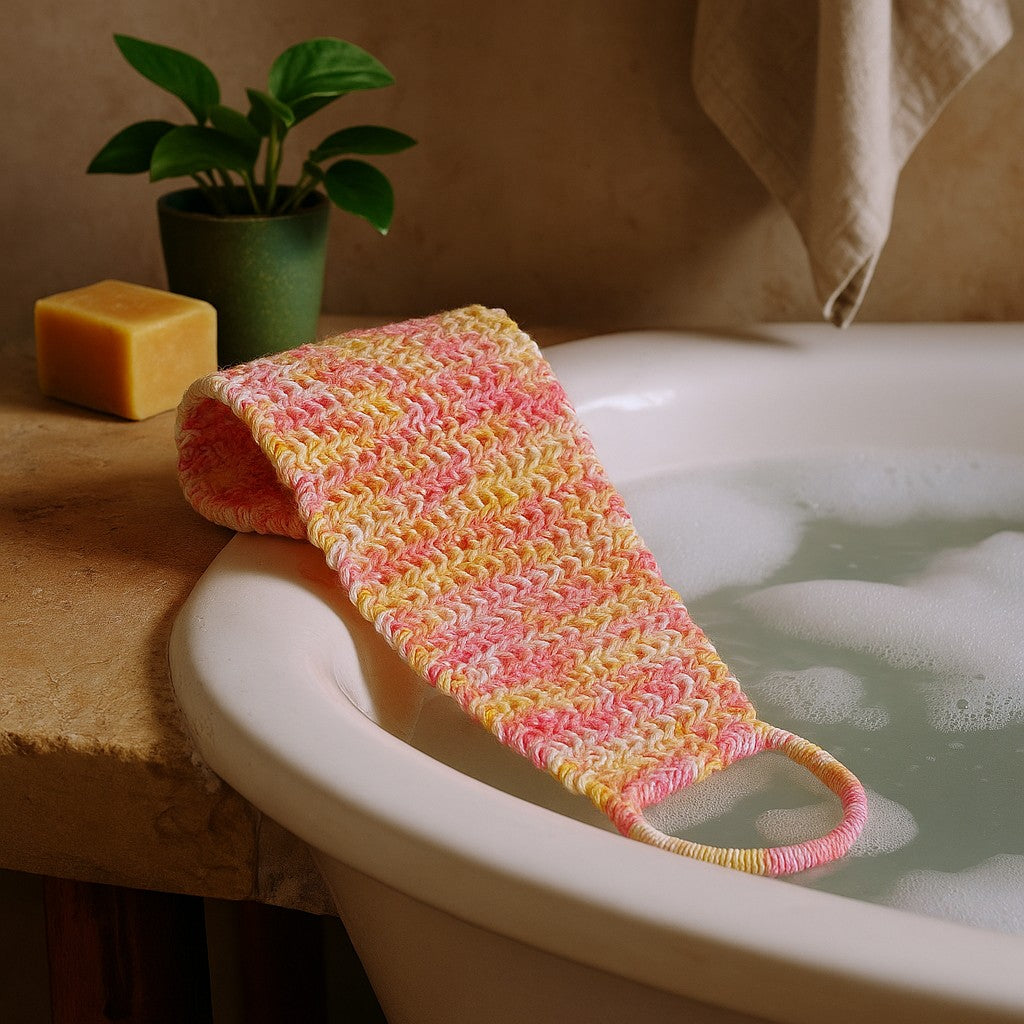 Spazzola per la schiena con corda elastica colori assortiti