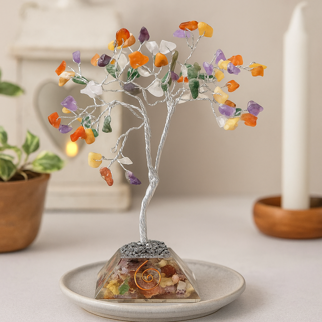 Crystal Tree With Orgonite Base 80 Gemstones