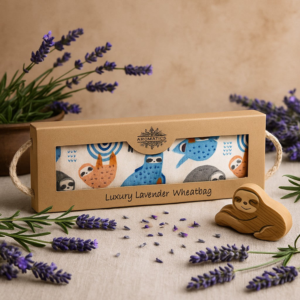 Almohada para ojos de lavanda con caja de regalo, perezoso perezoso