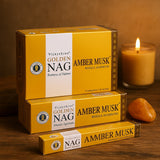 Amber Musk suitsukepit 15g Golden Nag