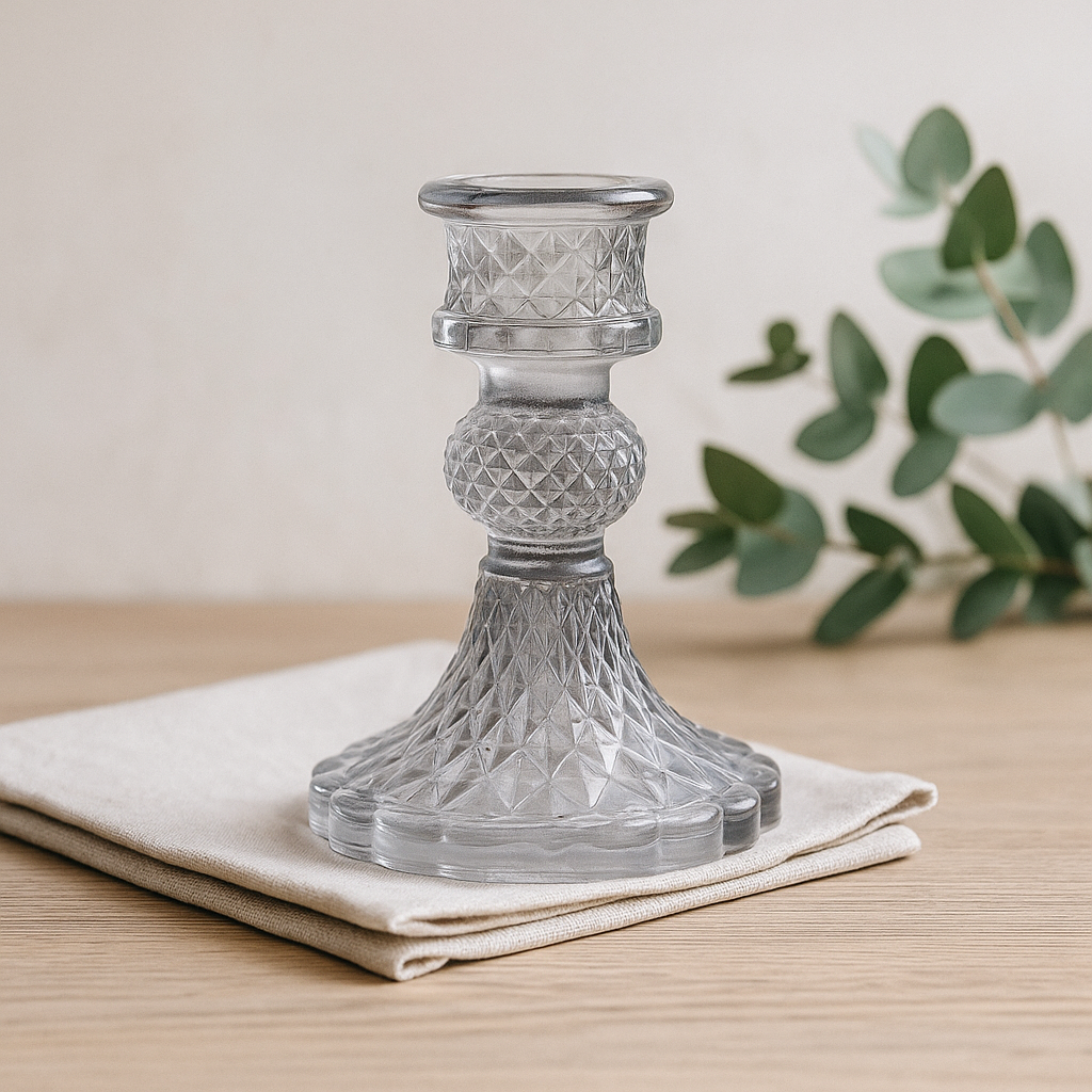 Candle Holder Set Vintage Midnight Grey, 2 Pieces