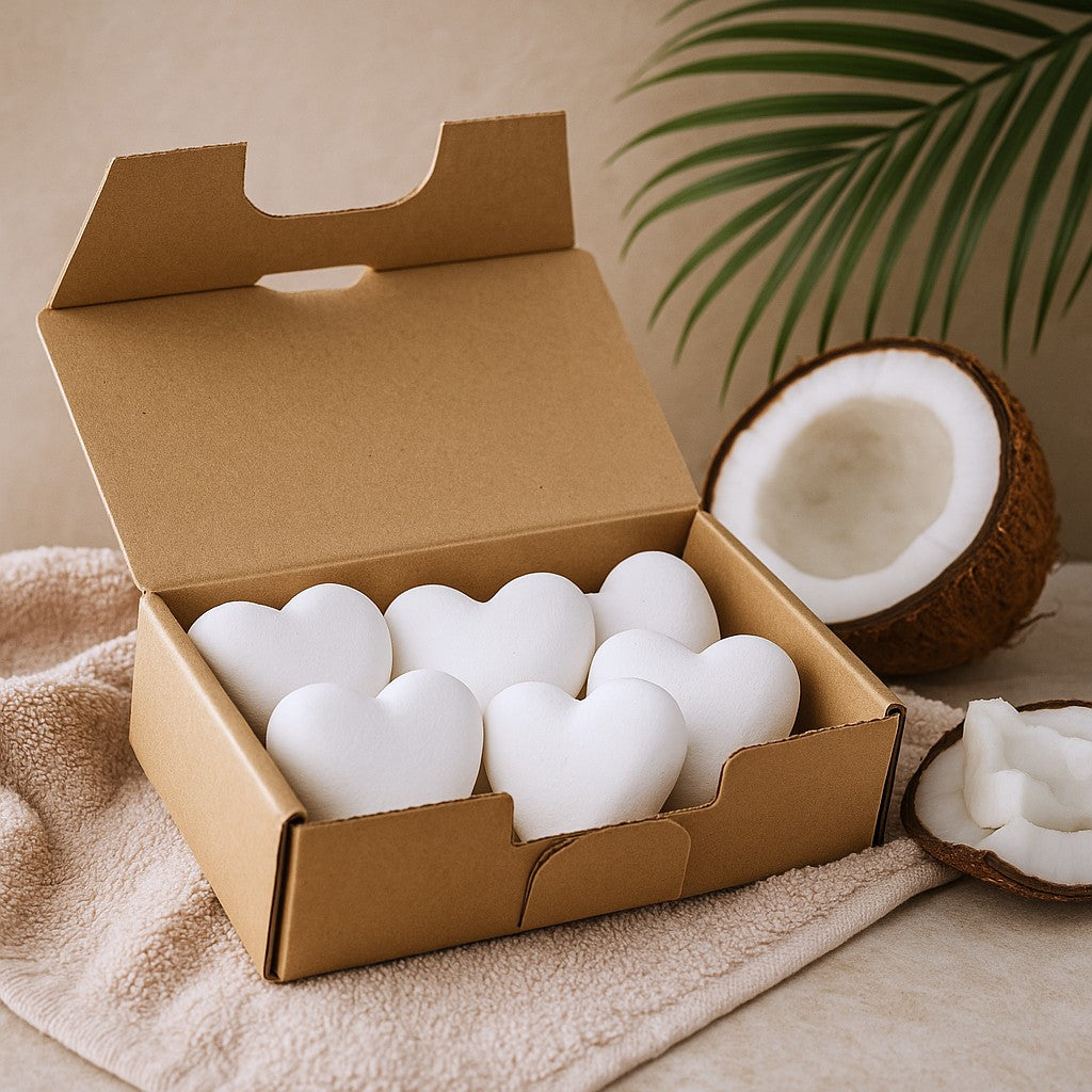 Koupelová bomba srdce kokos 70g sada 5 kusů