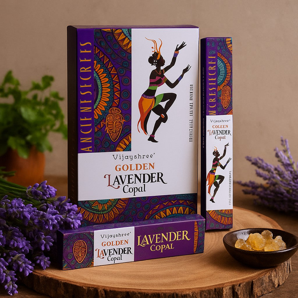 Wierookstokjes Gouden Copal en Lavendel 15g