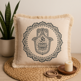 Pute 60x60cm Grønn Hamsa Mandala