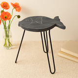 Support à poisson en bois d'albizia gris lavé