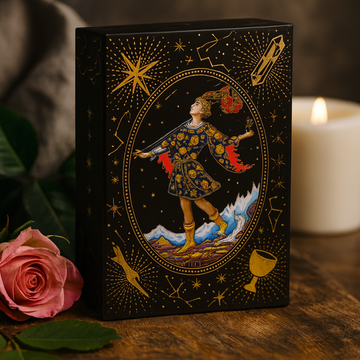 Carte dei Tarocchi con Scatola Regalo in Foglia d'Oro