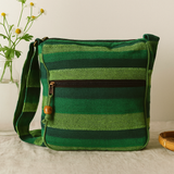 Lrg Nepal Sling Bag (verstellbarer Riemen) - Waldgrün