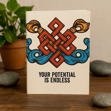 Carnet handmade A5 din hârtie Lokta „Potencialul tău este nelimitat”