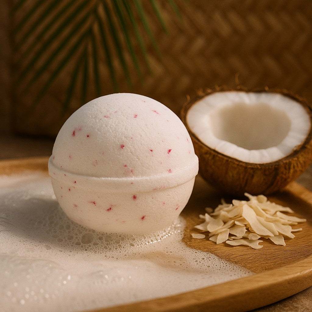 Kokosová koupelová bomba 180g bambucké máslo