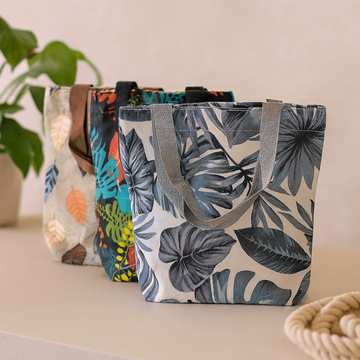 Einkaufstasche mit botanischem Druck, verschiedene Designs 32x23x10cm