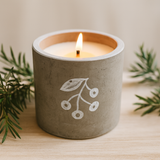 Scented Wooden Wick Candle, Juniper and Sweet Gin
