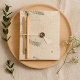Handmade Lokta Pressed Flower Notebook with Pencil 12×8cm