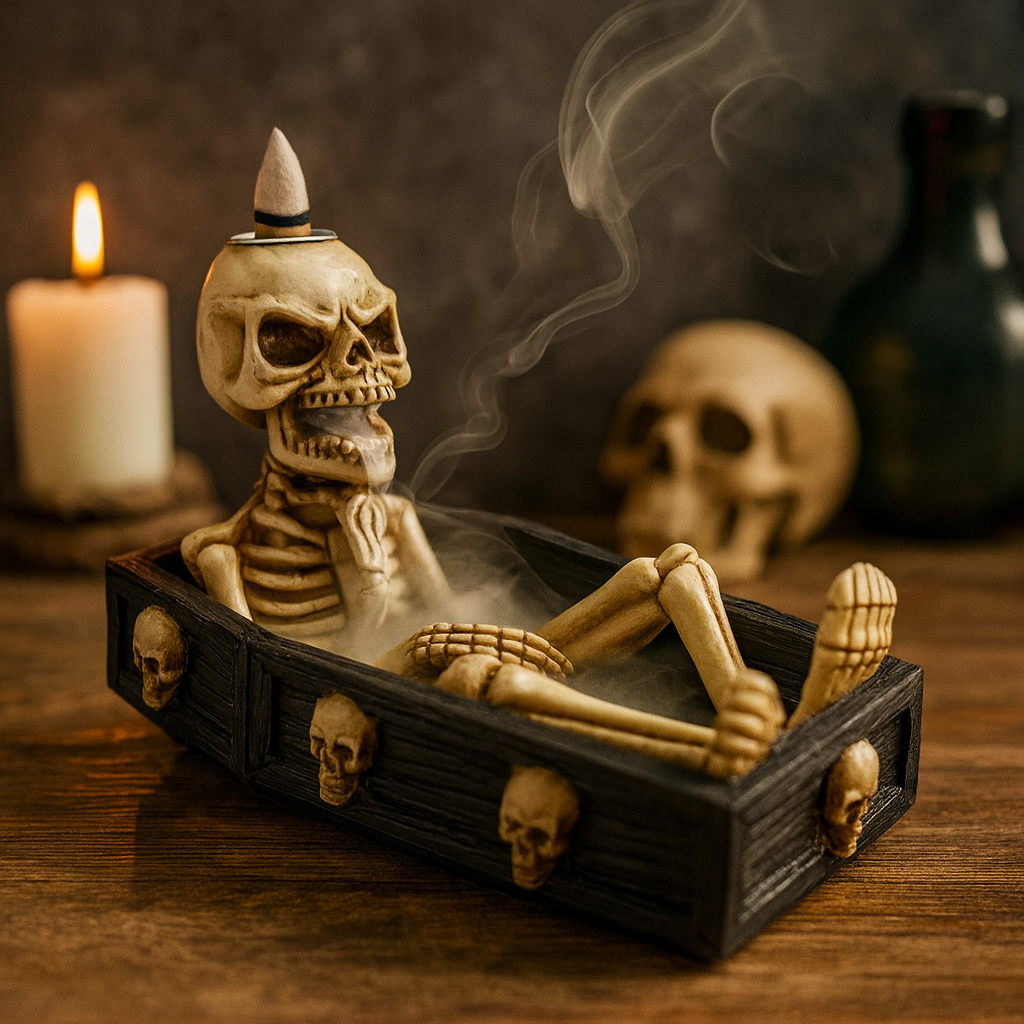 Backflow Incense Burner Skeleton Coffin