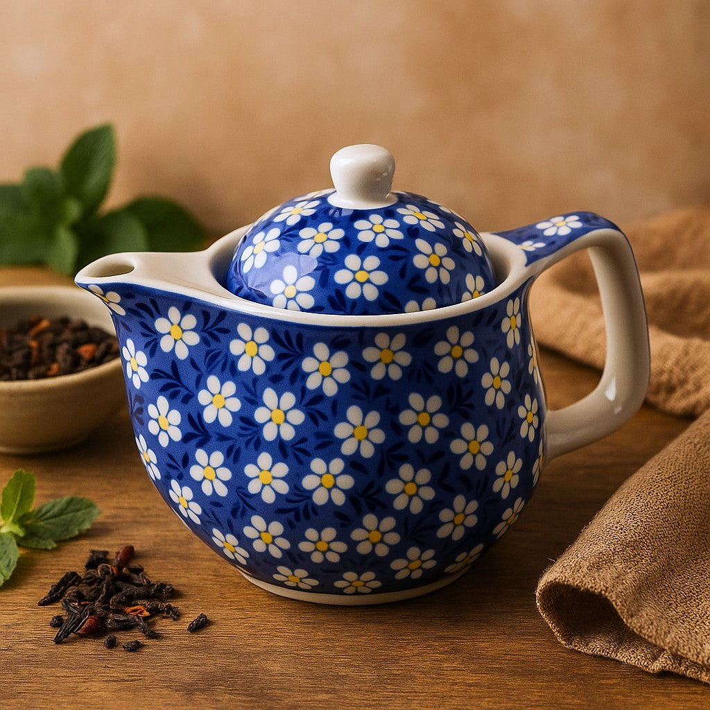Teapot Small Herbal Blue Daisy