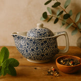 Teapot for Herbal Tea, Small Blue Pattern