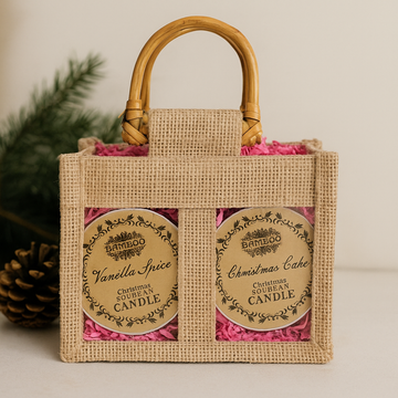 Jute Gift Bag for 2 Jars – Natural