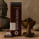Sieben Chakra Backflow Räucherkegel - Jumbo Golden Nag 42g